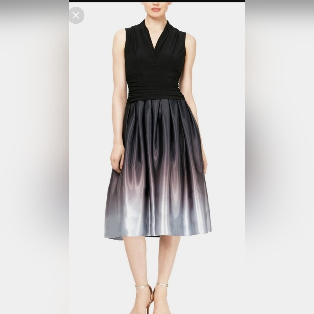 SLNY Ombre Cocktail Dress (black, purple,silver)